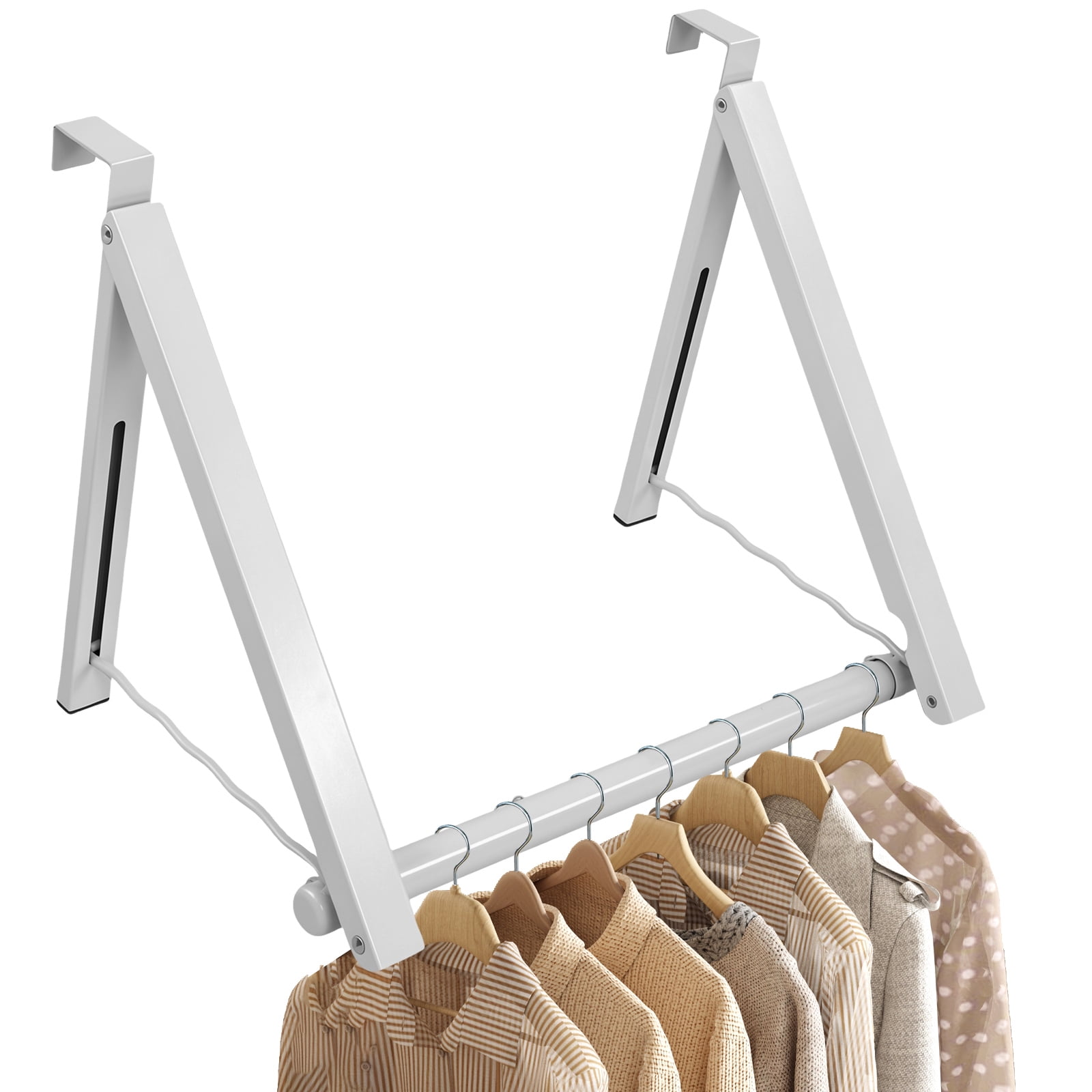 Over the Door Clothes Rack, Adjustable Telescopic Hanging Rod (16.9-24 ...