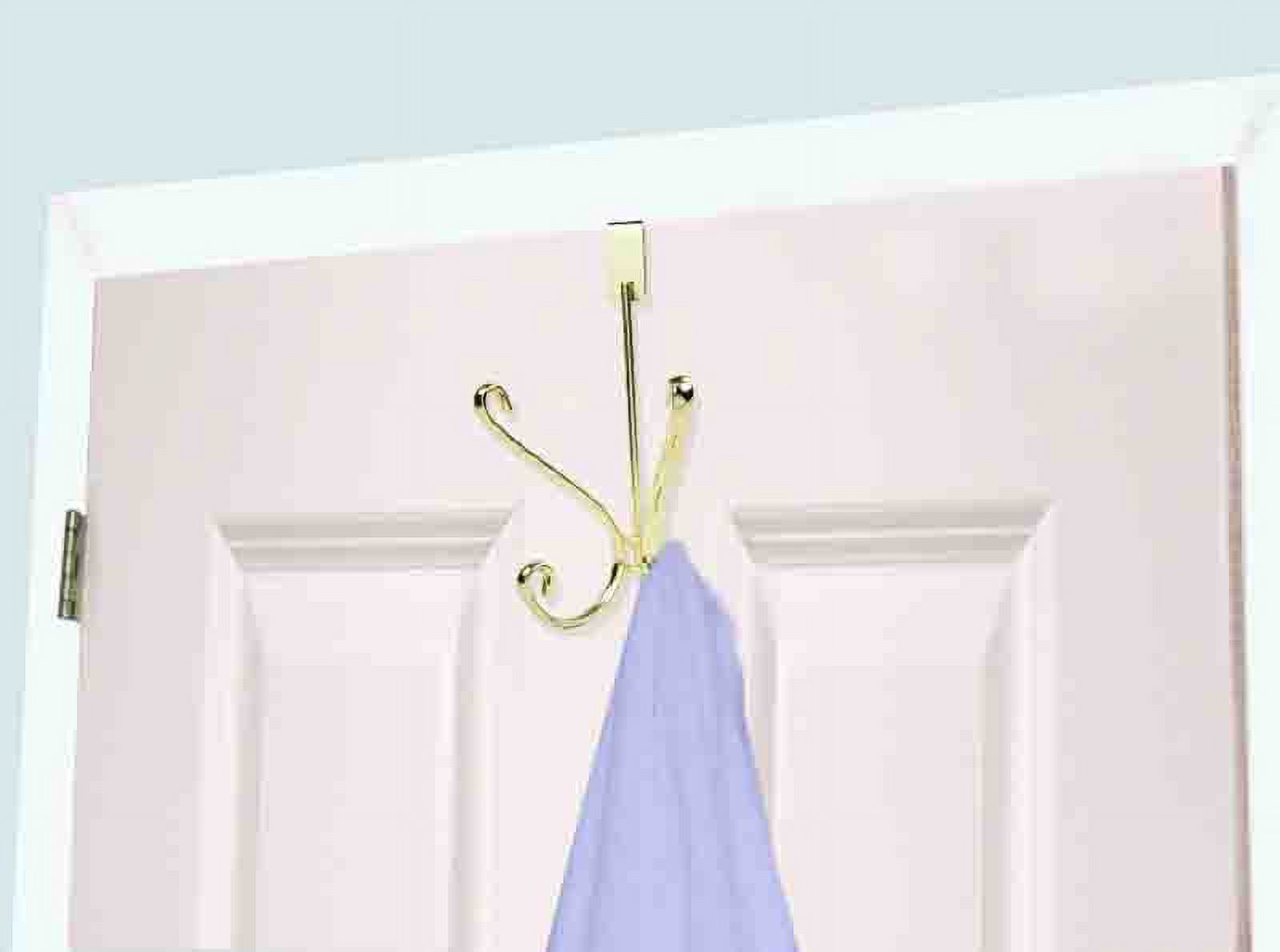 Over the Door Double Hanging Hook, Gold