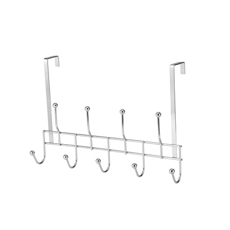 American Dream Home Goods 9-Hook Over the Door Organizer, Space-Saving Door Hanger, Polished Chrome Finish