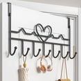 thumbnail image 1 of Over the Door Hooks, Door Hanger, Metal Door Organizer Hooks for Bedroom Kitchen Storage, 7-Hook Rack, 1-Pack, 1 of 6