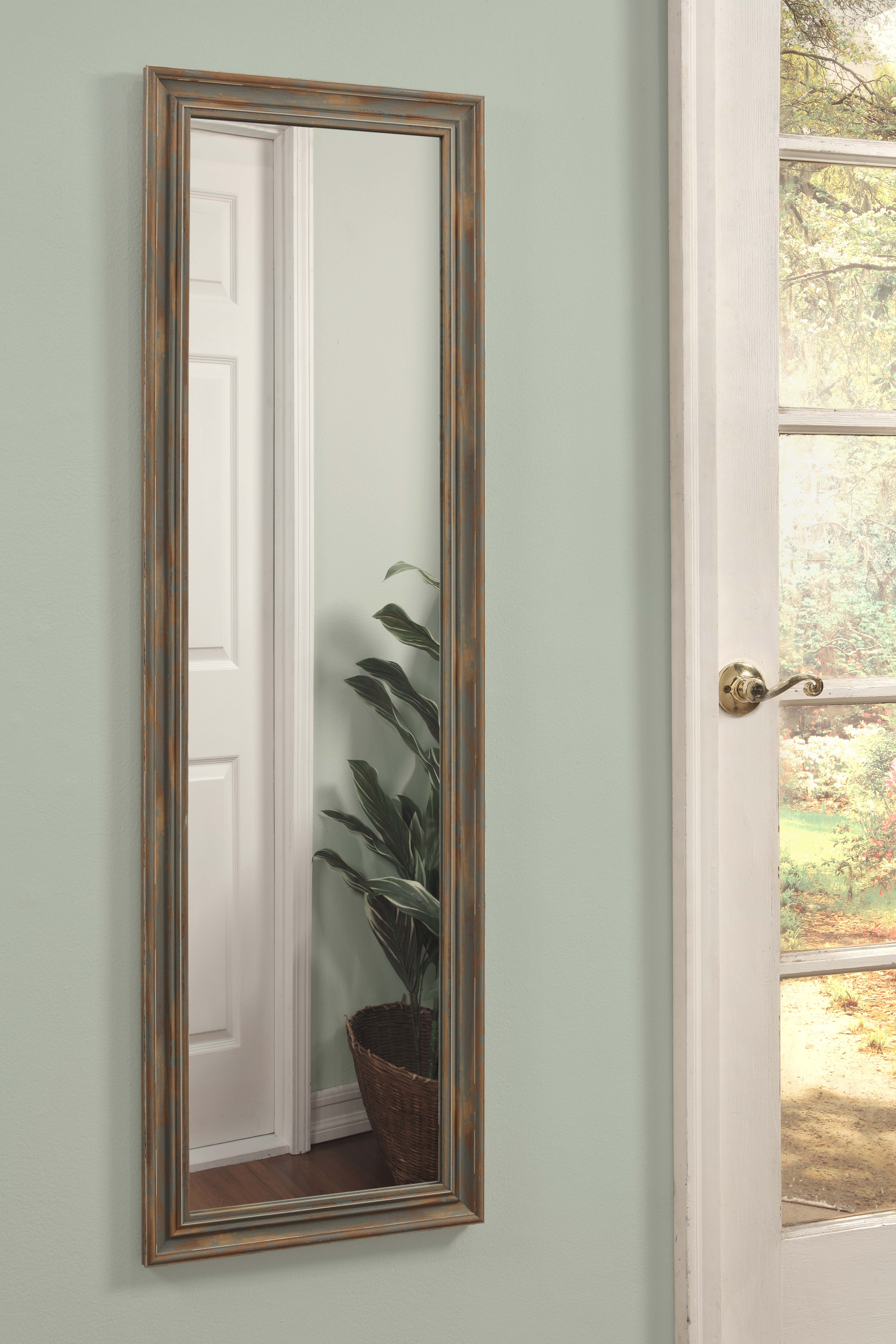 Over the Door Mirror Farmhouse Antique Turquoise 51" x 15" by Martin Svensson Home