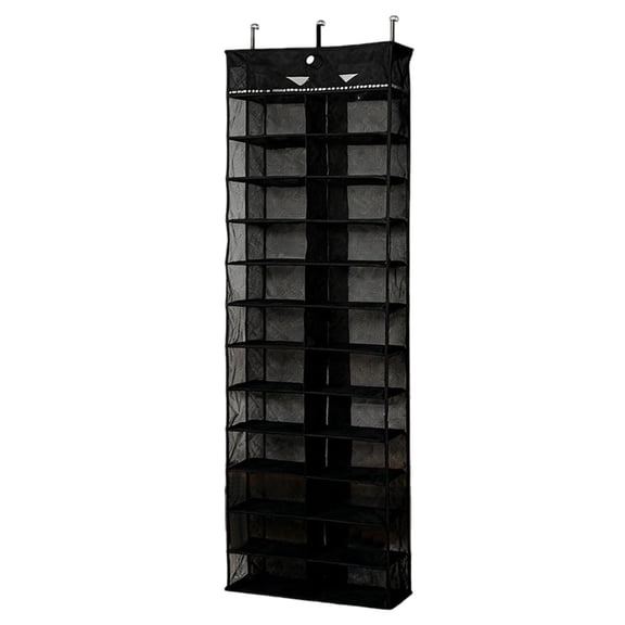 Over the Door Organizer, 12-Tier Hanging Storage with Clear Windows, 24 Pockets for Closet,Bathroom & Nursery Door Organizer