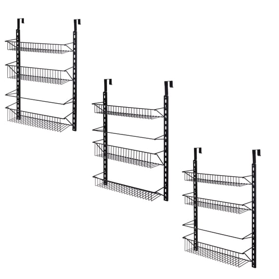 Home-Complete 9-Tier Over the Door Organizer with Adjustable Shelves, Black