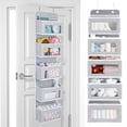 thumbnail image 1 of Over the Door Shelves Organizer,5-Tier Door Over Hanging Storage Organizer, Home Hanging Storage Pocket Versatile, Gray, 1 of 5
