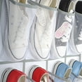 thumbnail image 1 of Over the Door Shoe Organizer, 24 Pocket Space Saving Storage Rack, Nylon Cloth Hanging Wall Bag for Closet Bedroom, White, 1 of 7