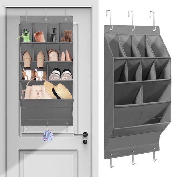 Over the Door Shoe Organizer, TSV Hanging Shoe Rack with Large Deep Pockets, Dorm & Narrow Door Storage Shoe Holder
