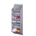 thumbnail image 1 of Over the Door Shoe Organizer with 6 Deep Pockets, Hanging Shoe Rack for Closet Hanger Fits 12 Pairs Shoe Holder for Narrow Door Shoe Storage, Grey, 1 of 9
