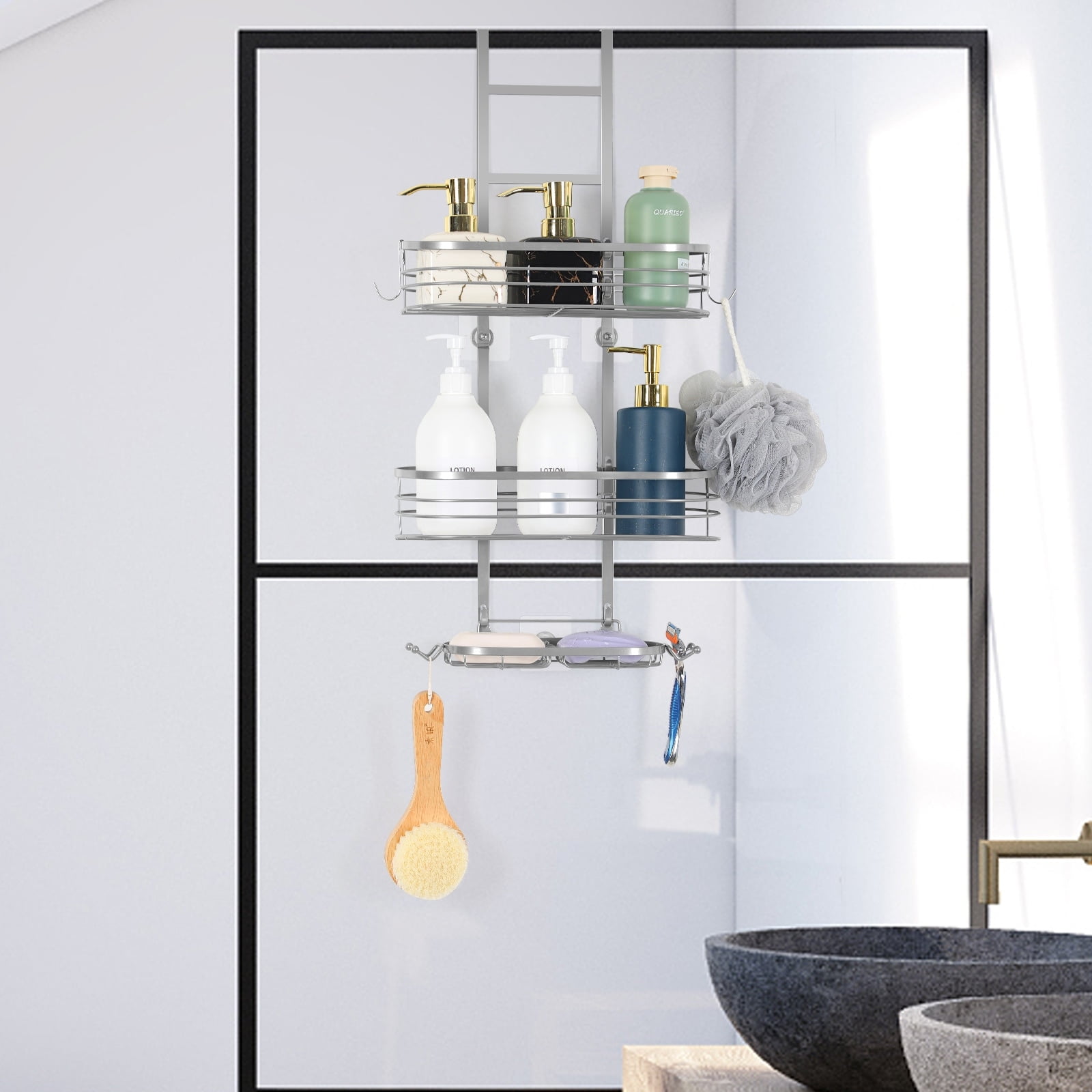 Over the Door Shower Caddy Silver - Walmart.com