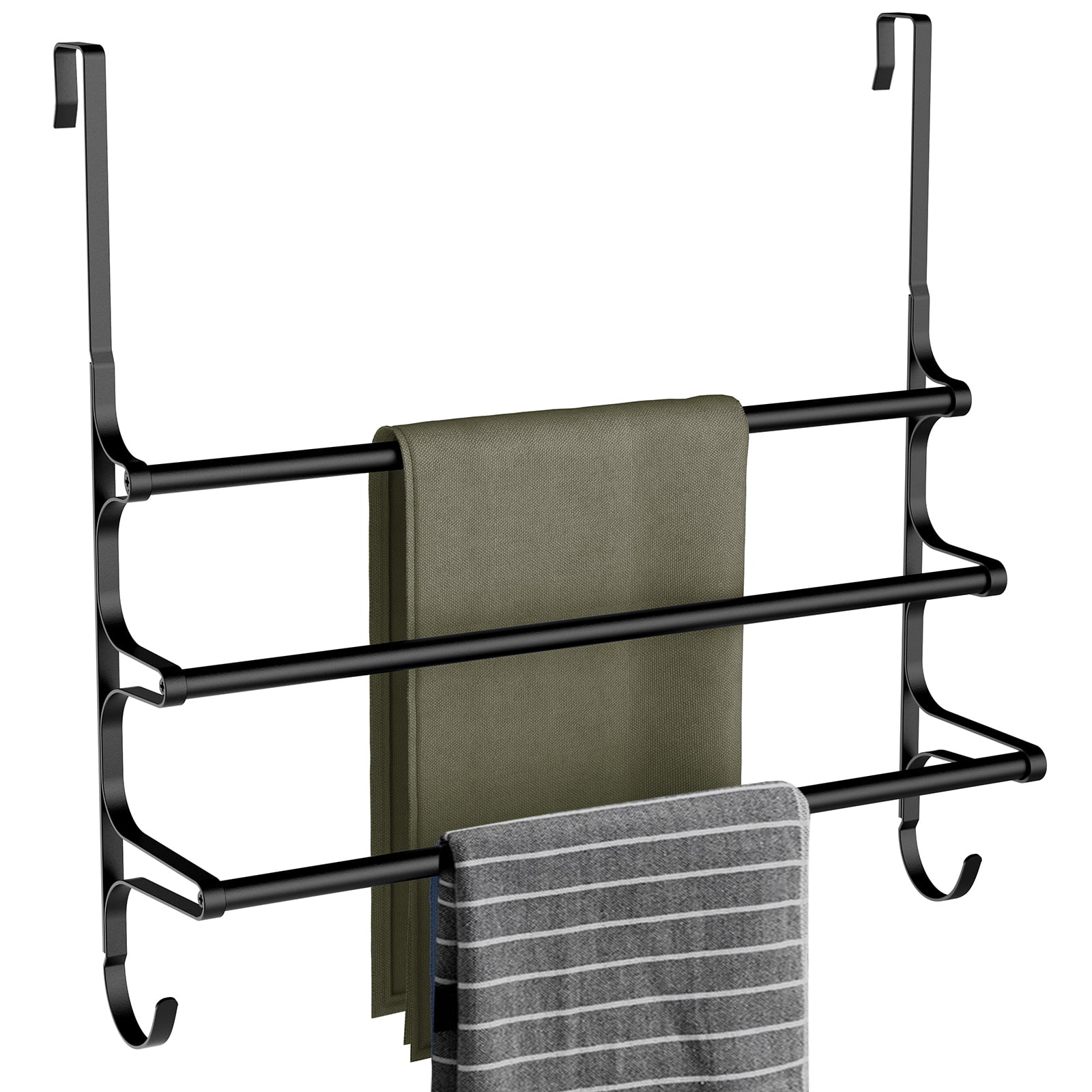 Over the Door Towel Rack, Triple Towel Storage Holder with Hooks, 19.68 ...