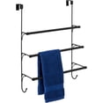 thumbnail image 1 of Over the Door Towel Rack with hooks, 19.3W x 6.6D x 24.8H inch, Black, 1 of 6