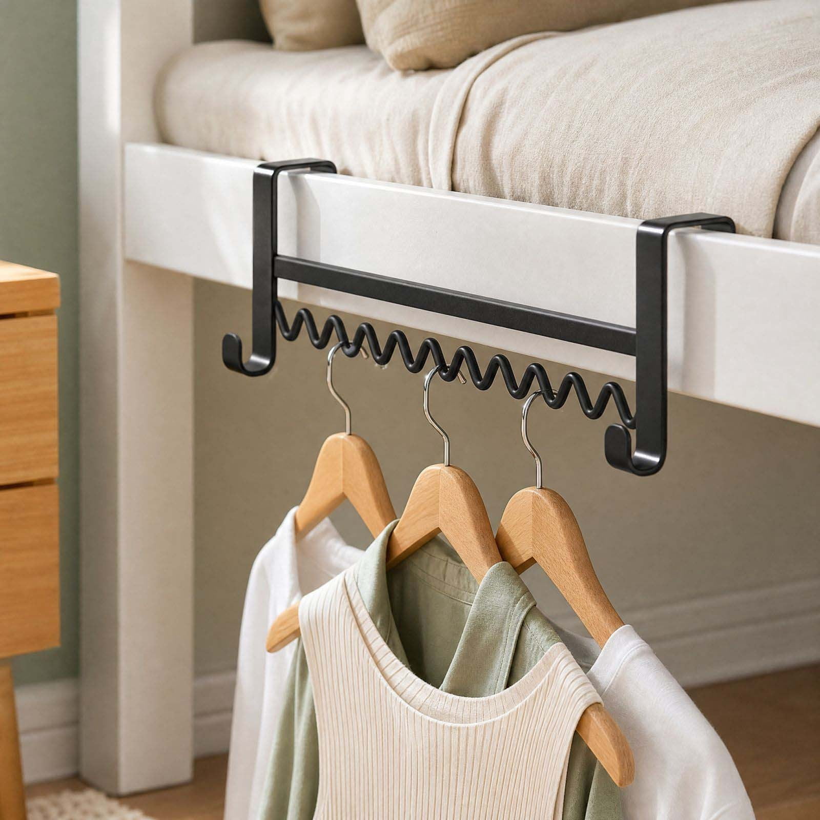 Wave Clothes Rack Over-the-Door Wave Clothes Hanging Rack, No Drill Metal Garment Hanger ...