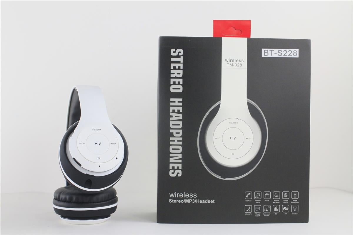 Over-the-Head Stereo Wireless Headsets for Samsung Galaxy Note 8/ A8 A8+ (2018)/ S8/ S8+/ S7/ S6/ S5/ Edge/ Active/ S4/ J7/ J5/ A5/ (2017)/ Note 5/ 4/ 3 (White)