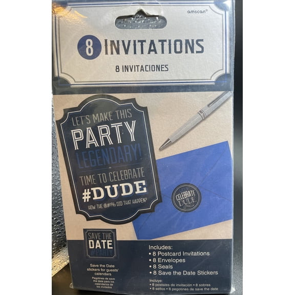 Over the Hill 'Bro Time' Invitations w/ Envelopes (8ct)