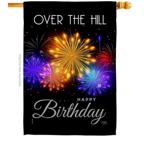 Over the Hill Celebration Double-Sided Garden Decorative House Flag, Multi Color