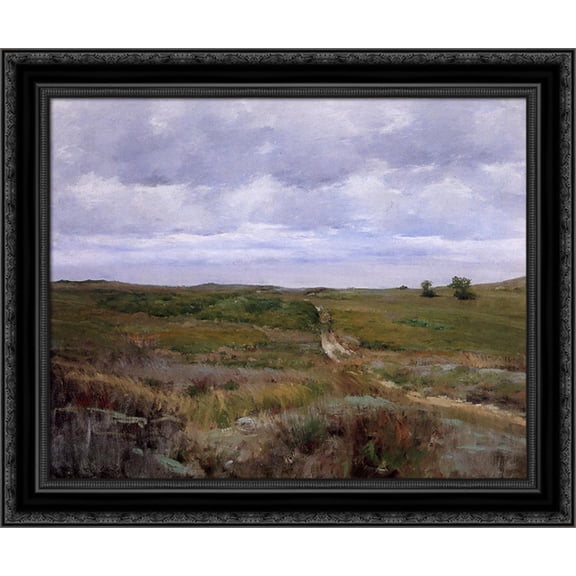 Over the Hills and Far Away 23x20 Black Ornate Wood Framed Canvas Art by Chase, William Merritt