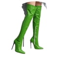 thumbnail image 1 of Over the Knee Boots for Women with Heel Suede Thigh High Boots Stretch S`exy Pointed Toe Stiletto Long Boot Shoes, 1 of 7