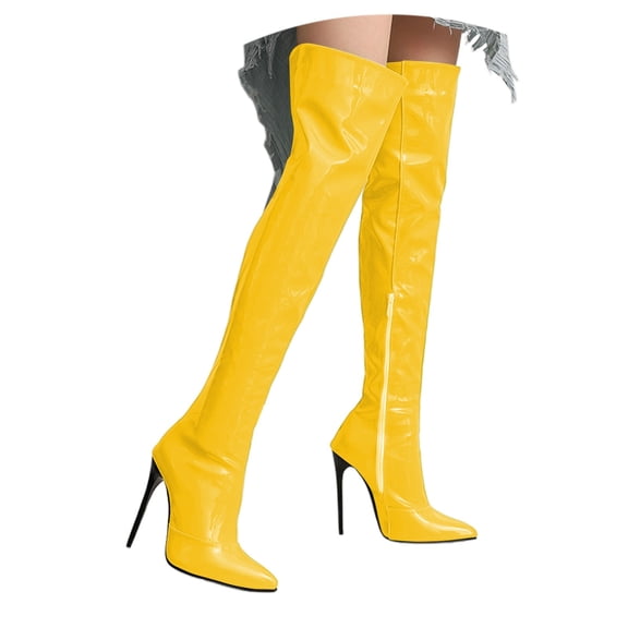 Over the Knee Boots for Women with Heel Suede Thigh High Boots Stretch S`exy Pointed Toe Stiletto Long Boot Shoes