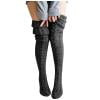 Over the Knee Cable Knit Socks for Women,Warm Long Boot Stockings with Thick Texture for Fall and Winter Fashion Wear Dark Gray