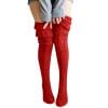 Over the Knee Cable Knit Socks for Women,Warm Long Boot Stockings with Thick Texture for Fall and Winter Fashion Wear Red