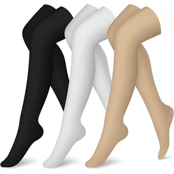 Over the Knee Compression Socks for Women Circulation Knee High 3 Pairs for Nurses, Running, Travel, Athletic,L/XL-Style 2