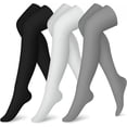thumbnail image 1 of Over the Knee Compression Socks for Women Circulation Knee High 3 Pairs for Nurses, Running, Travel, Athletic，L/XL-Style 3, 1 of 5