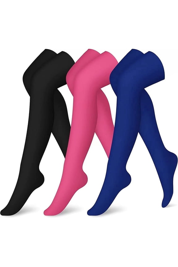 Over the Knee Compression Socks for Women Circulation Knee High 3 Pairs for Nurses, Running, Travel, Athletic，L/XL-Style 4