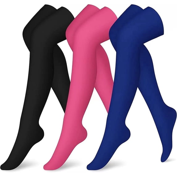 Over the Knee Compression Socks for Women Circulation Knee High 3 Pairs for Nurses, Running, Travel, Athletic,L/XL-Style 4