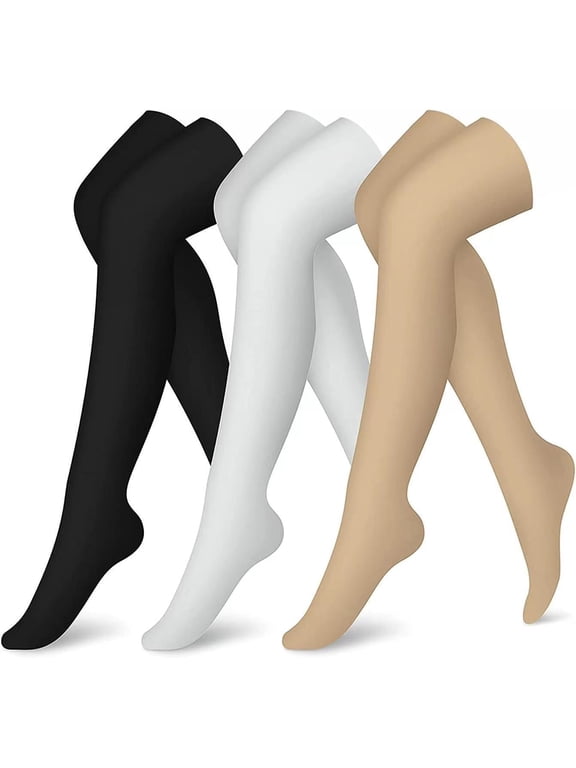 Over the Knee Compression Socks for Women Circulation Knee High 3 Pairs for Nurses, Running, Travel, Athletic,S/M-Style 2