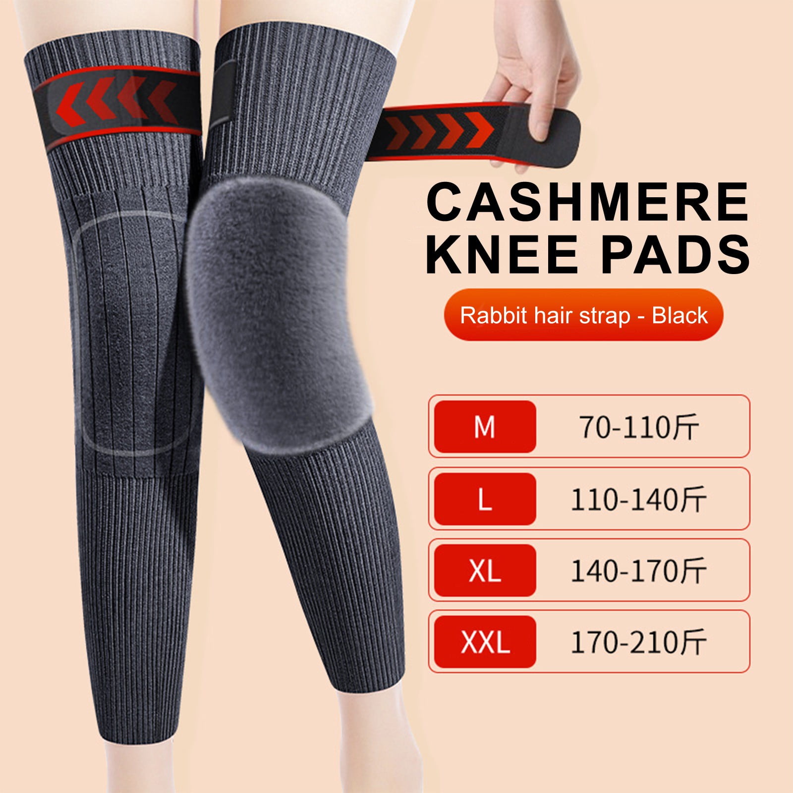 Over Pad Over-the-Knee Warm Socks Unisex Knee Pads, Winter Thermal Slip Knee ...