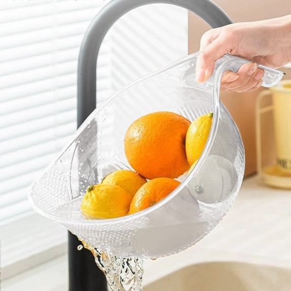 Over the Sink Collapsible Strainer Basket Plastic Colander for Fruit Vegetable and Pasta Washing