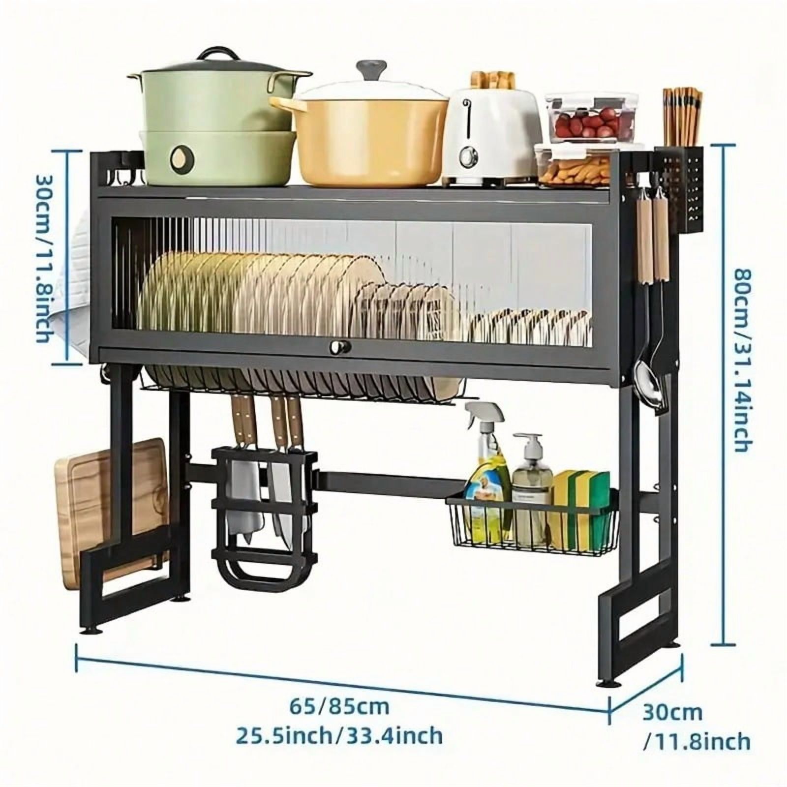 Over-the-Sink Dish Drying Rack with Cover – Space-Saving Design ...