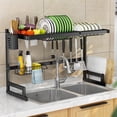 thumbnail image 1 of Over the Sink Dish Drying Rack, ZZBIQS Dish Drying Rack 2 Tier Large Stainless Steel Dish Drainer for Kitchen Storage, 1 of 9