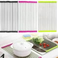 thumbnail image 1 of Over the Sink Dish Roll-Up Drying Rack Drainer Stainless Steel Kitchen Shelf, 1 of 1