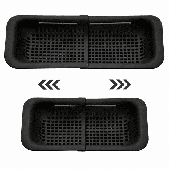 Dependable Industries Expandable Over-the-Sink Colander Strainer Basket 14.25 to 19.5 Inches Black