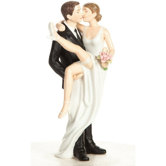 "Over the Threshold" Wedding Bride and Groom Cake Topper Figurine