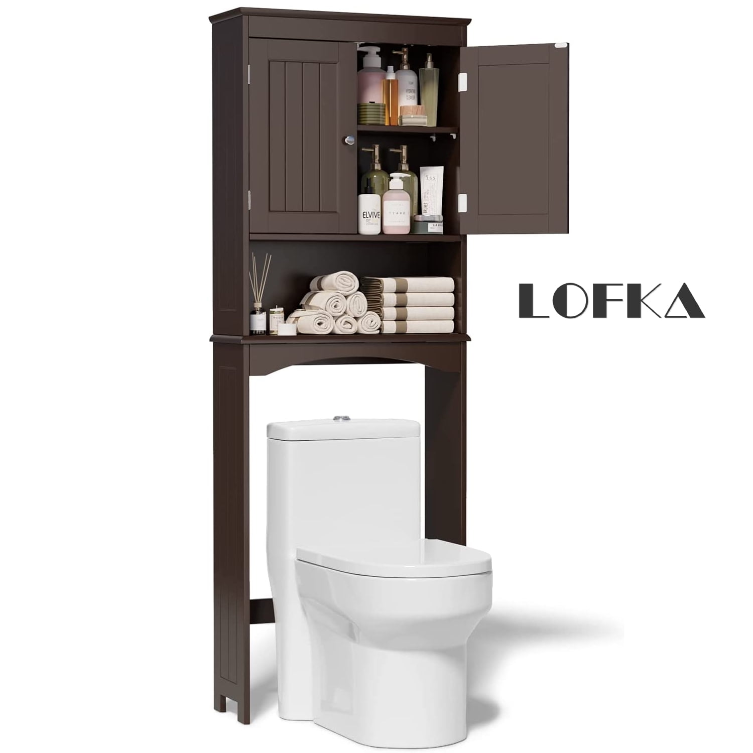 Wood Over the Toilet Storage, Small Space Saver, Adjustable Shelf