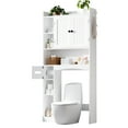 thumbnail image 1 of Lofka 66''H Over Toilet Bathroom Organizer with 6 Open Shelves & Waterproof Tissue Holder , White, 1 of 11