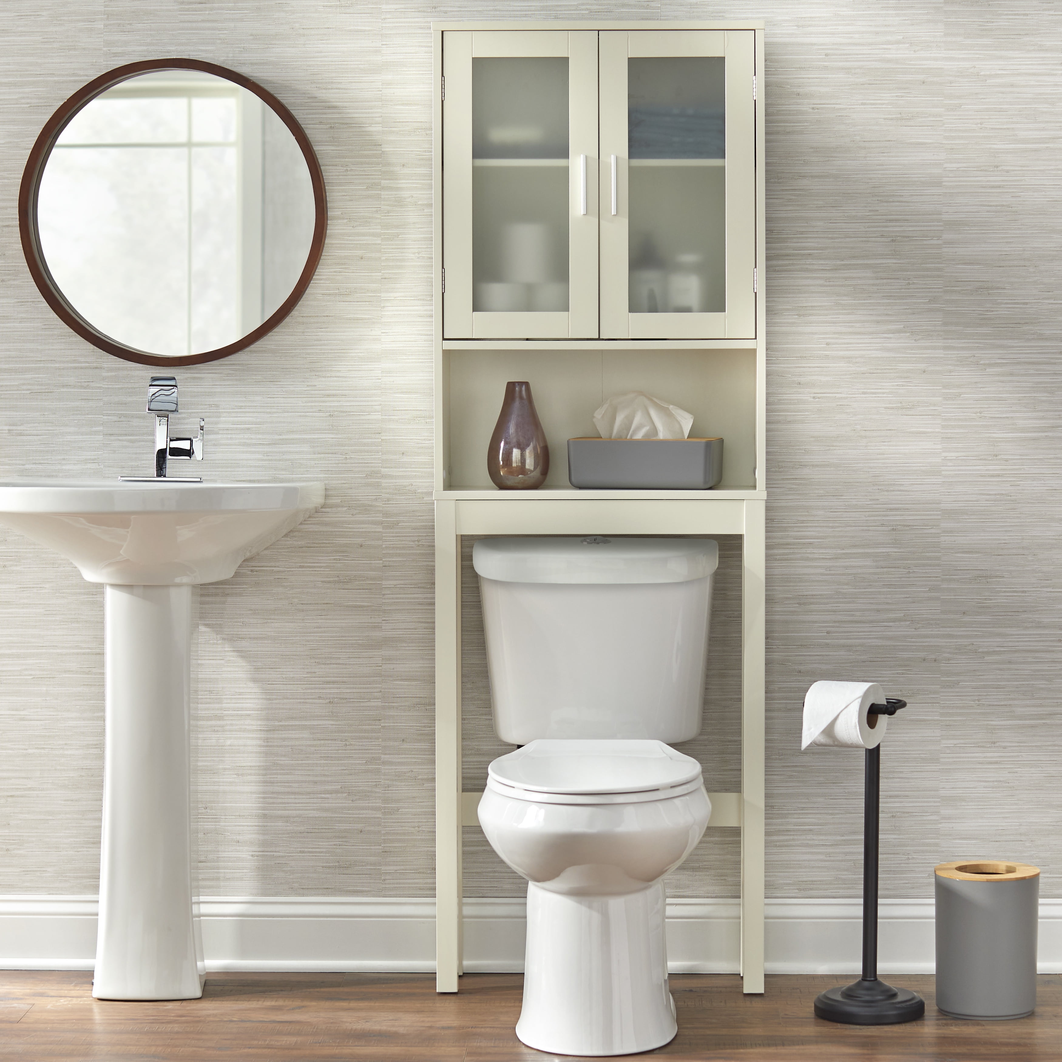 Over the Toilet Storage, Space Saver, TMS Frosted Pane