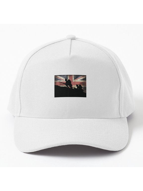 Over the Top British Soldiers Baseball Hat, Military Action Graphic Design, Classic Cap