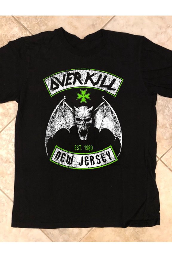OverKill Band New Jersey Concert Rock Adult Short Sleeve T-Shirt All Size