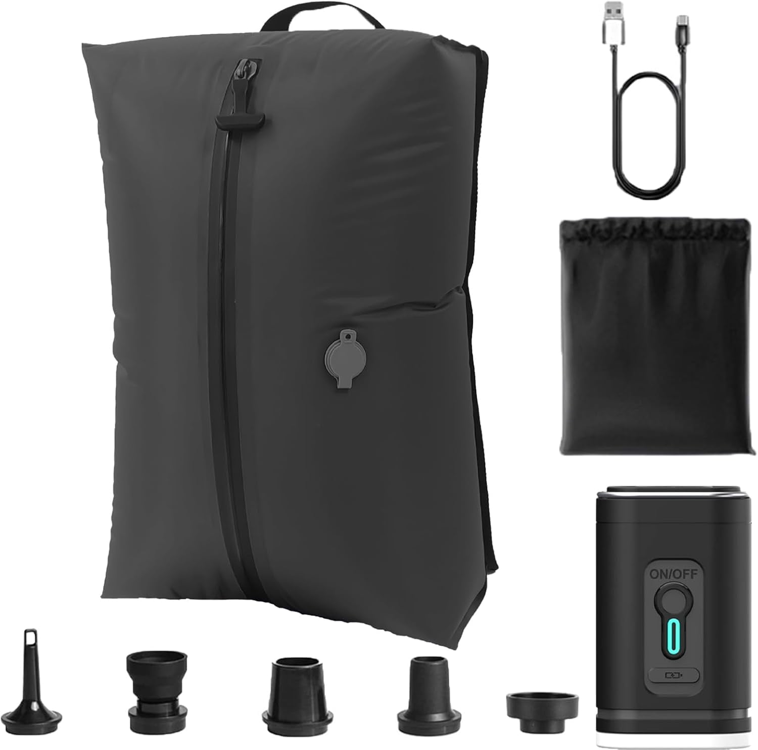 OverPack Bag, Vacuum Compression Travel Bag, Waterproof Zipper, Space Saver Packing Cube with One-Way Valve & Handle, Durable TPU Polyester Material, for Luggage & Backpack(1 bag 1 pump)
