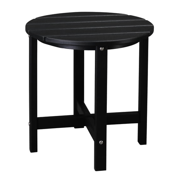 OverPatio 18 in Side Table All Weather HDPE Adirondack Table for Porch Pool LivingRoom Backyard, Black