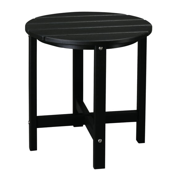 OverPatio 18 in Side Table All Weather HDPE  Adirondack Table for Porch Pool LivingRoom Backyard, Black