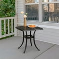 thumbnail image 1 of OverPatio 21.3-Inch Square Black Cast Aluminum Side Table with 1.6-Inch Umbrella Hole Black, 1 of 8