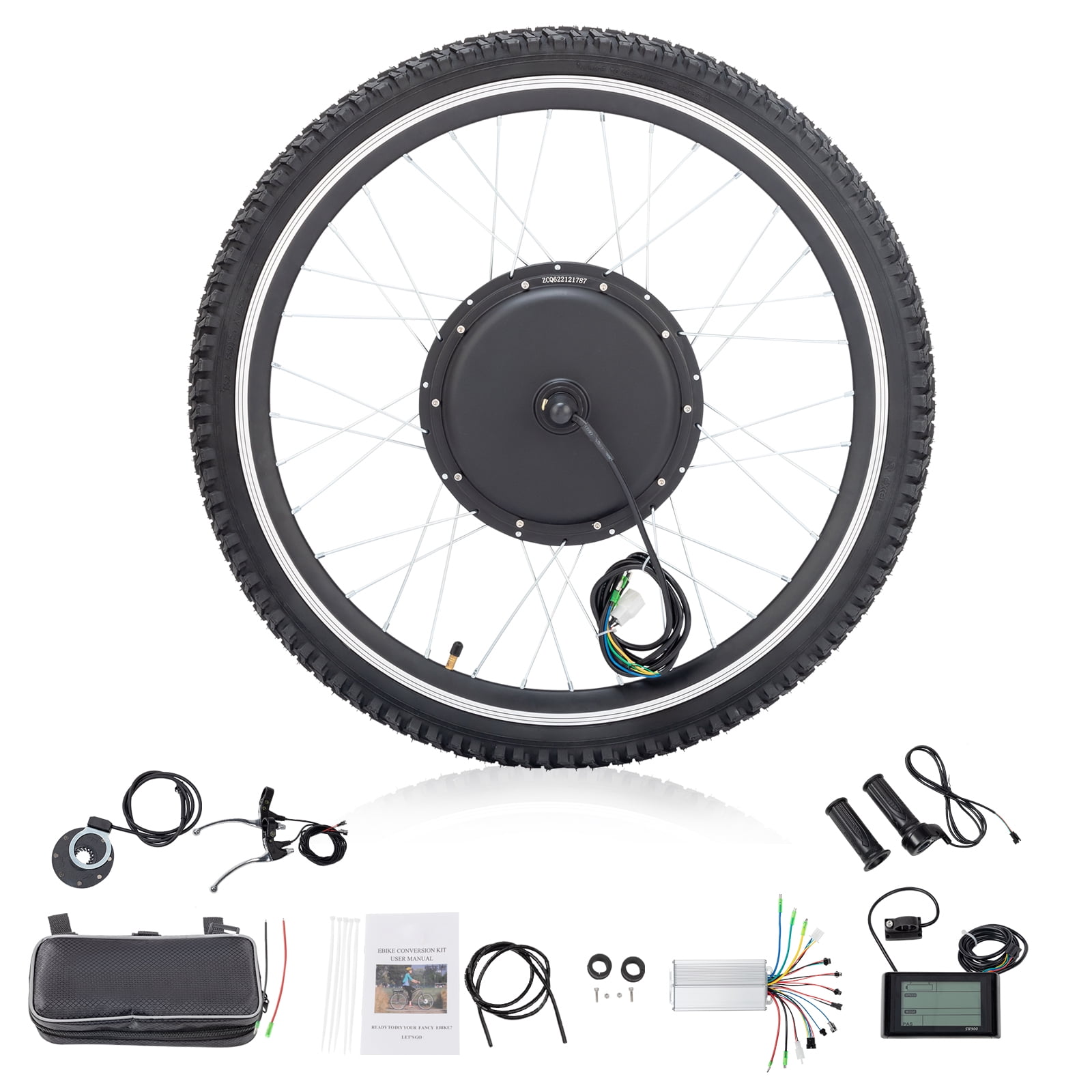 OverPatio 26" 48V 1000W Front Wheel Electric Bicycle Motor Kit EBike Conversion Kit