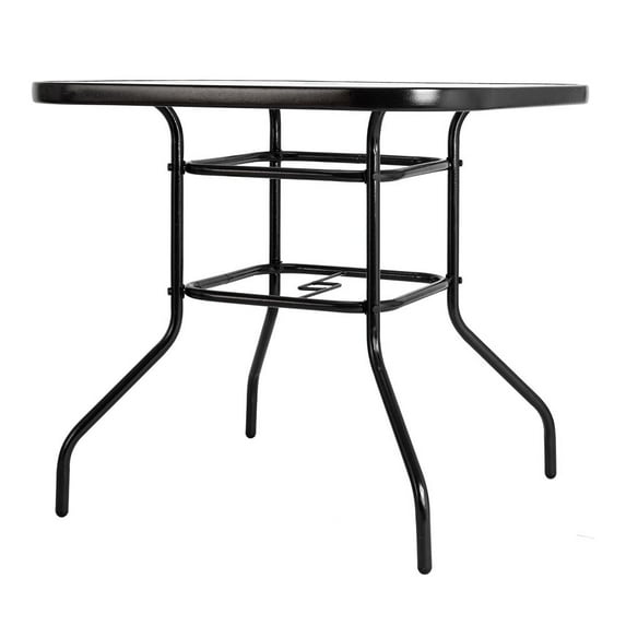 OverPatio 32" Outdoor Glass Top Bistro Table - Black