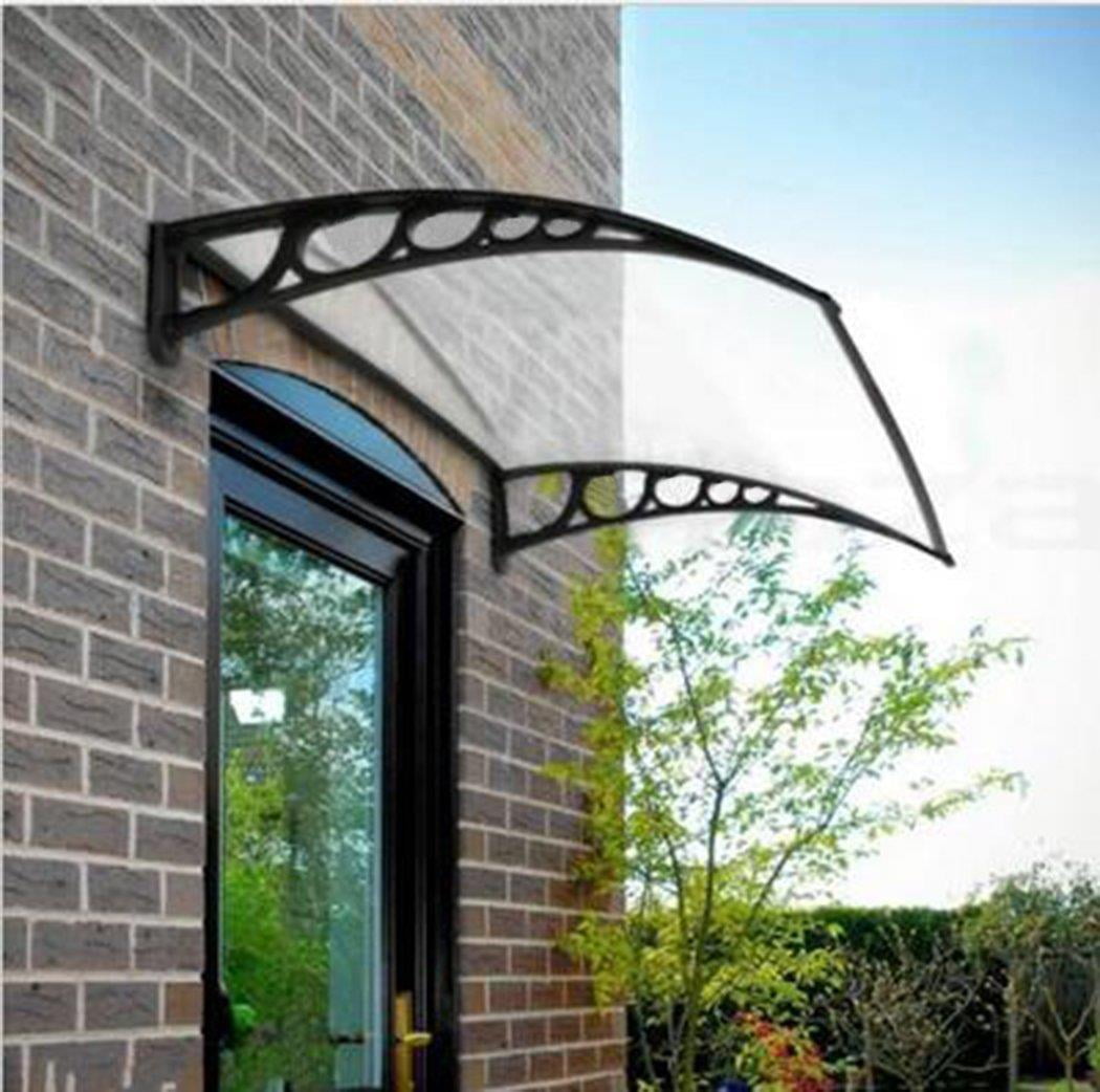 OverPatio 39"x29" Front Door Window Awning Patio Cover Black Bracket