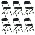 thumbnail image 1 of OverPatio 6 Packs Plastic Practical Folding Chairs, for Office, Comference, Kitchen, Study Room, Black, 1 of 8