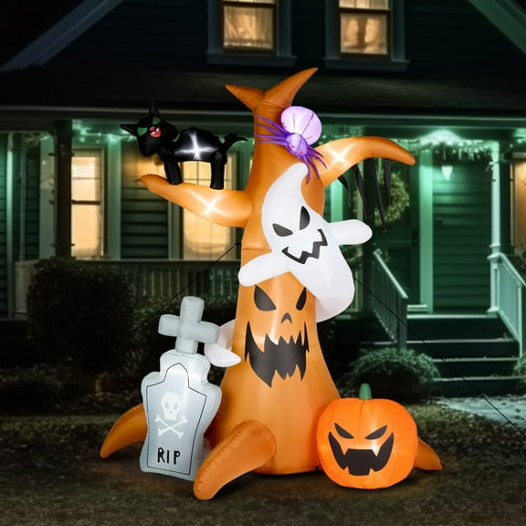 OverPatio 7.8' Halloween Inflatables Outdoor Halloween Decoration with 9pcs LED Lights