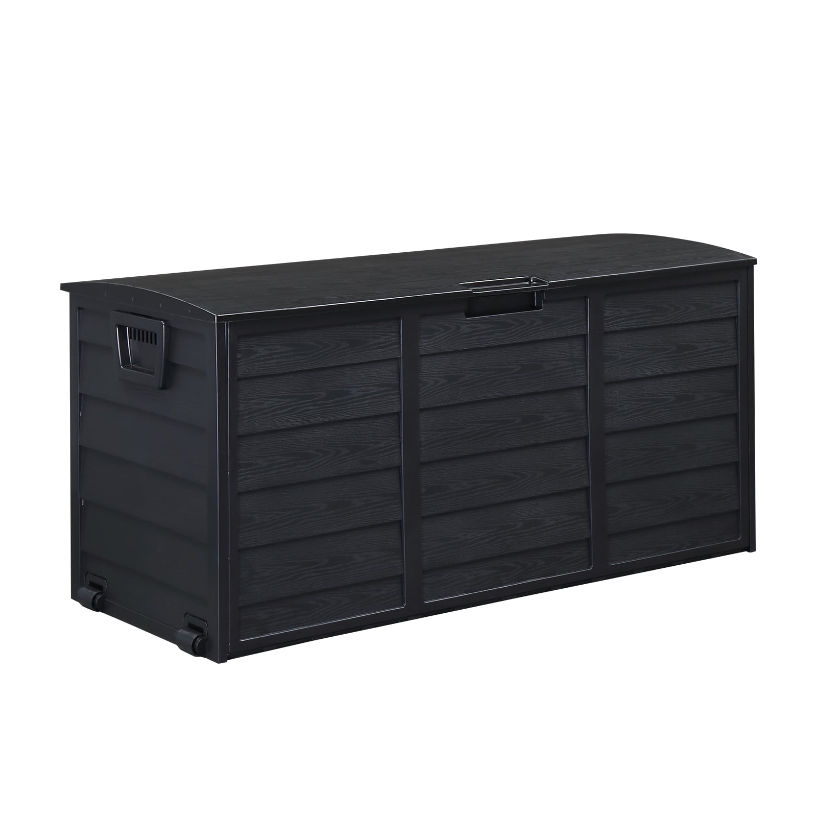 OverPatio 75gal Plastic Storage Deck Box Backyard w/ Wheel - Black ...